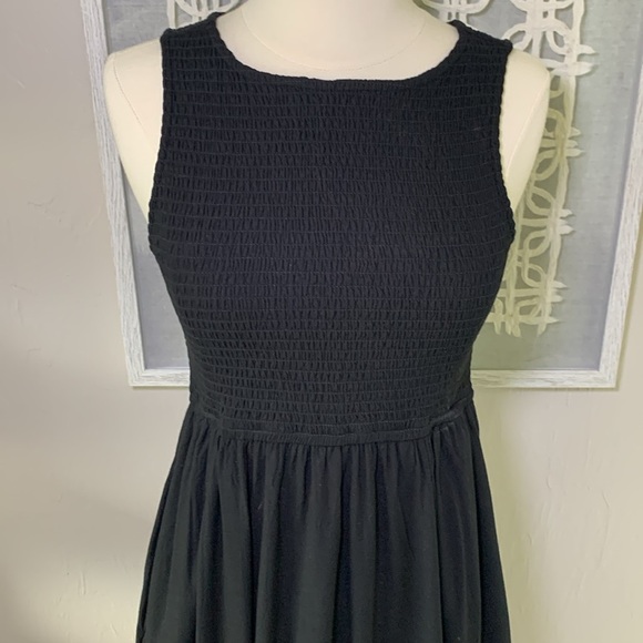 Japna black midi- maxi dress with fitted body and flowing skirt size small - Picture 5 of 10